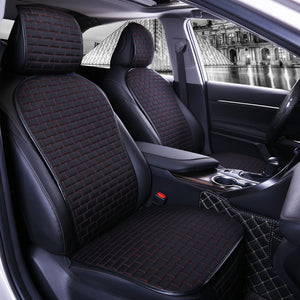 Car Seat Cover set Four Seasons Universal Design Linen Fabric Front Breathable Back Row Protection Cushion Black and red waist_Small 3-piece suit - Premium Car Seat Cushion from Rapidvehicles - Just $46.99! Shop now at Rapidvehicles