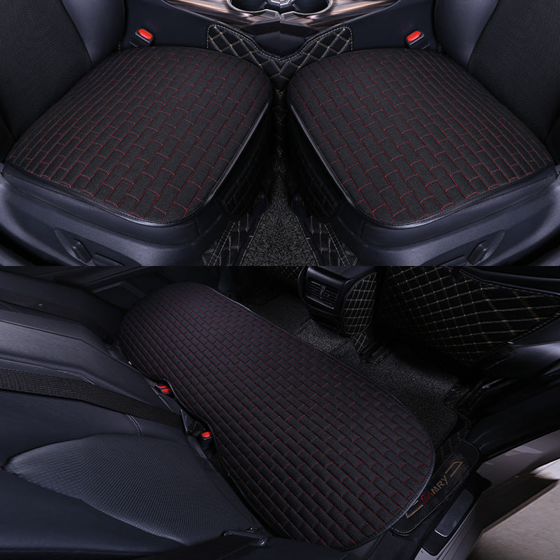 Car Seat Cover set Four Seasons Universal Design Linen Fabric - Premium Car Seat Cushion from Rapidvehicles - Just $58.99! Shop now at Rapidvehicles