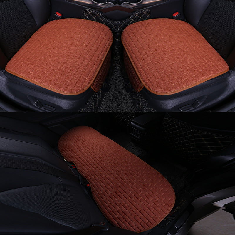 Car Seat Cover set Four Seasons Universal Design Linen Fabric - Premium Car Seat Cushion from Rapidvehicles - Just $94.99! Shop now at Rapidvehicles