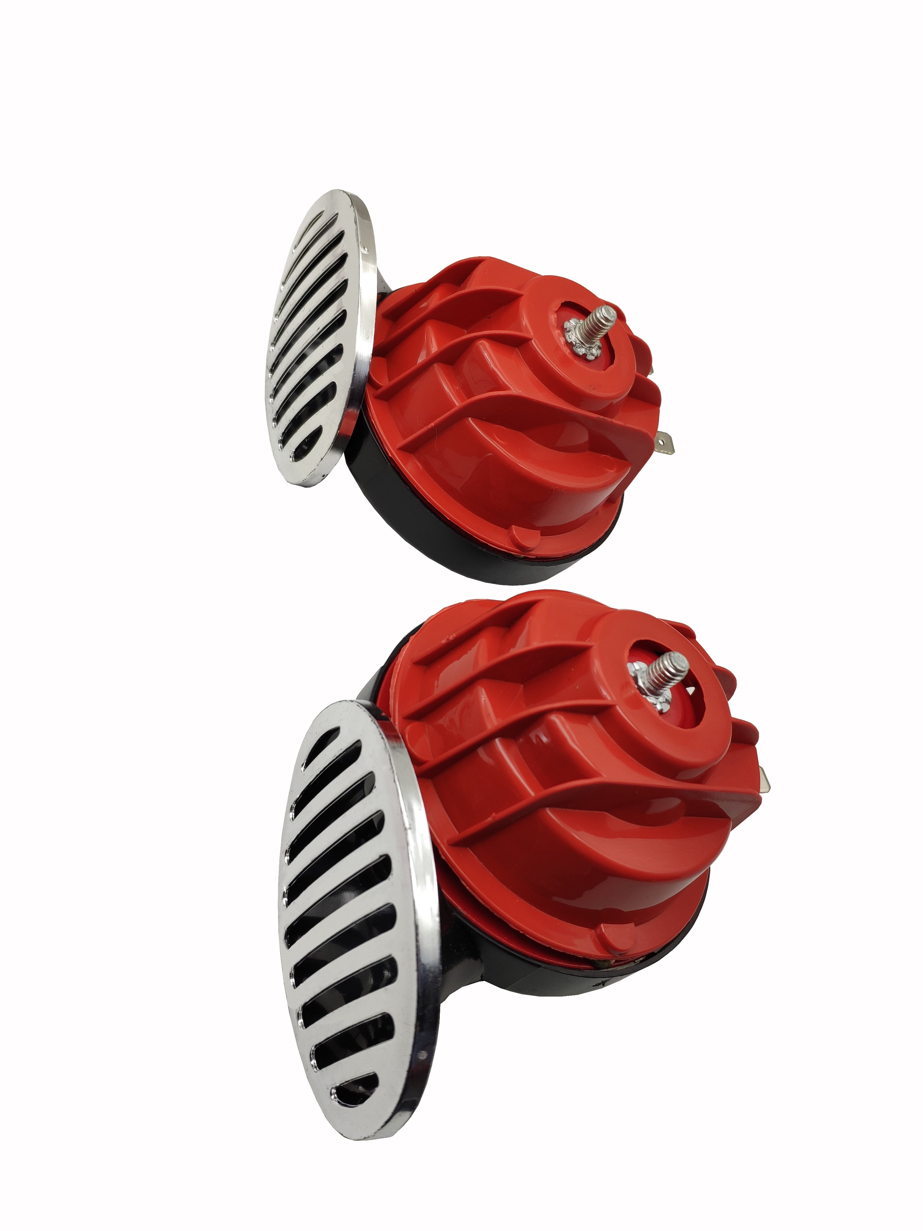 2Pcs 12V/24V Snail Air Horn with Cover Loud Alarm Kit for Car Boat Motorcycle; Red 12V - Premium Motorcycle Accessories from Rapidvehicles - Just $21.99! Shop now at Rapidvehicles