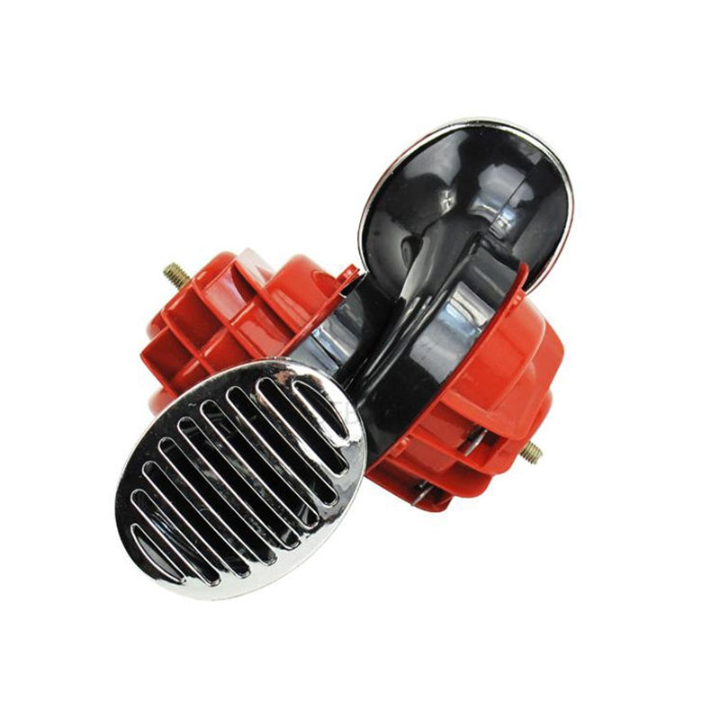 2Pcs 12V/24V Snail Air Horn with Cover Loud Alarm Kit for Car Boat Motorcycle; Red 12V - Premium Motorcycle Accessories from Rapidvehicles - Just $21.99! Shop now at Rapidvehicles