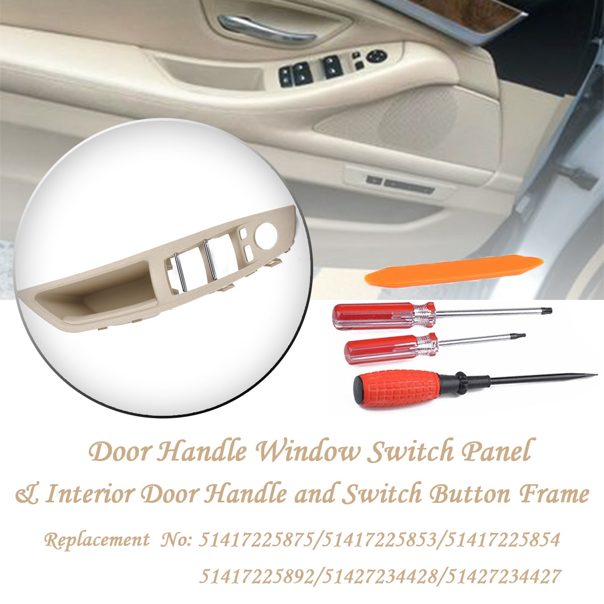 1Set Door Handle Window Switch Panel for BMW 5 Series 520 523 525 F10 F11 51417225873 A1880 beige - Premium Other Exterior Parts from Rapidvehicles - Just $55.99! Shop now at Rapidvehicles