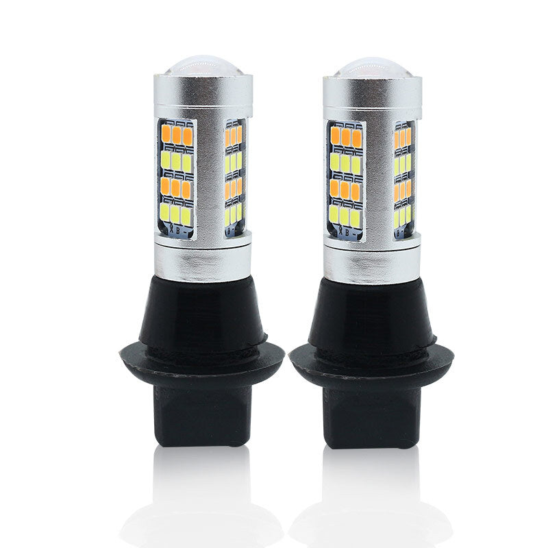 For Car Lighting 2pcs 1156 2835 High Power Dual Color Switchback LED Bulb  42LED Daytime Running Turn Signal Lamp BA15S white + yellow - Premium Car LED Lights from Rapidvehicles - Just $30.63! Shop now at Rapidvehicles