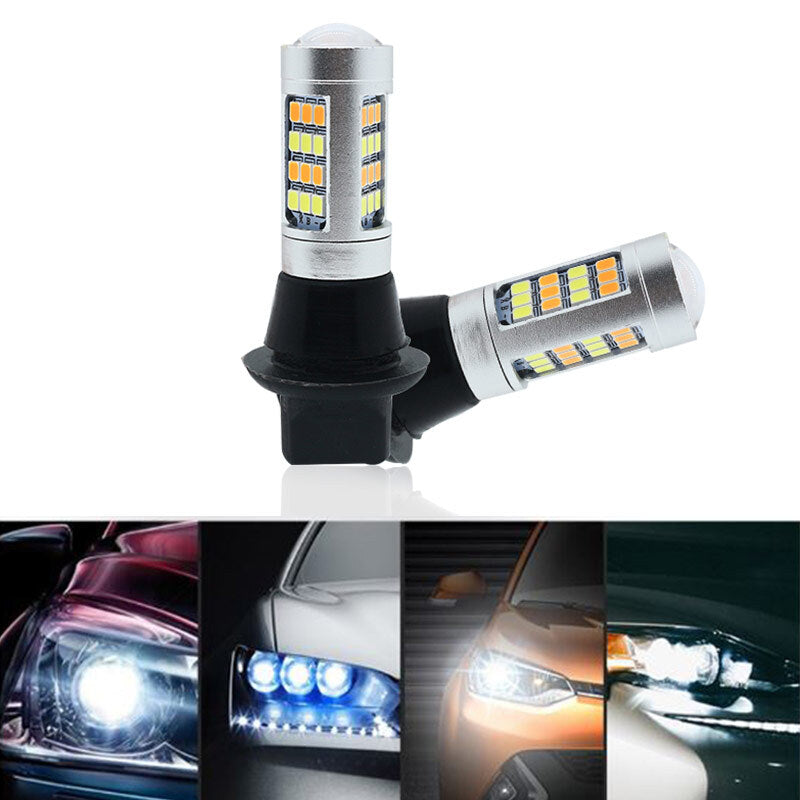 For Car Lighting 2pcs 1156 2835 High Power Dual Color Switchback LED Bulb  42LED Daytime Running Turn Signal Lamp BA15S white + yellow - Premium Car LED Lights from Rapidvehicles - Just $30.63! Shop now at Rapidvehicles