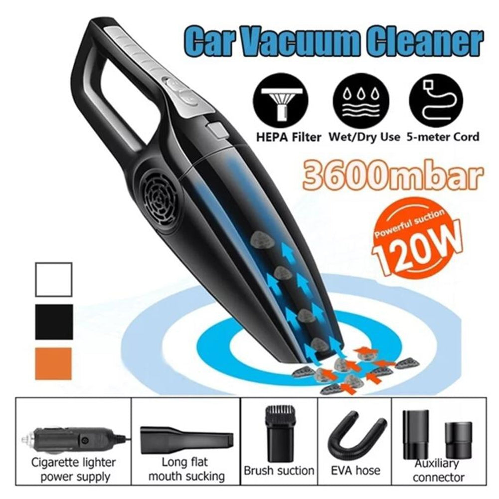 120W 3600mbar Car Vacuum Cleaner Wet And Dry dual-use Vacuum Cleaner Handheld 12V Car Vacuum Cleaner Orange black - Premium Car Wash Tools from Rapidvehicles - Just $25.88! Shop now at Rapidvehicles