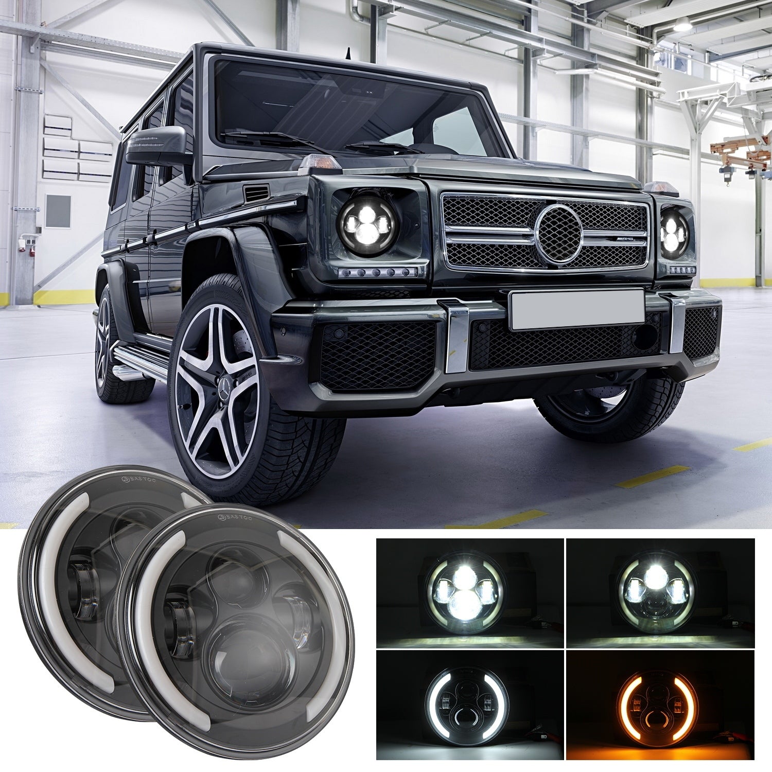 Car Headlights 7 Inch LED Headlights Halo Angle Eye 200W For Jeep Wrangler JK TJ LJ 97-17 C0026 - Premium Car LED Lights from Rapidvehicles - Just $44.52! Shop now at Rapidvehicles