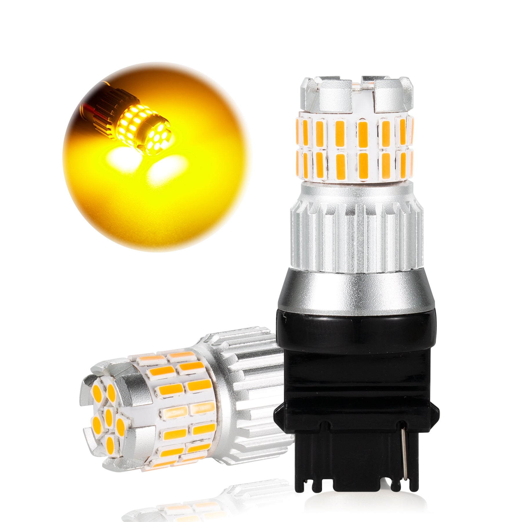 2pcs Fast Heat Dissipation LED Bulb for Car Canbus Waterproof Light 6500K   T25 yellow light - Premium Car LED Lights from Rapidvehicles - Just $21.87! Shop now at Rapidvehicles