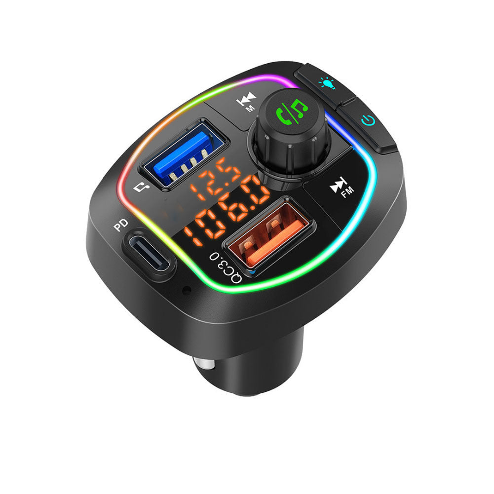 Car Mp3 Bluetooth  Player Fast Charging Colorful Light Type-c Port black - Premium Car Chargers from Rapidvehicles - Just $36.99! Shop now at Rapidvehicles