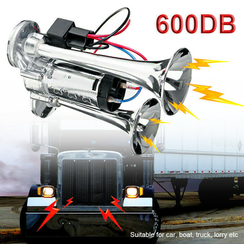 600db 12v Dual Trumpets Super Loud Car Electric Horn Truck Boat Train Speaker - Premium Car Organizers from Rapidvehicles - Just $51.88! Shop now at Rapidvehicles