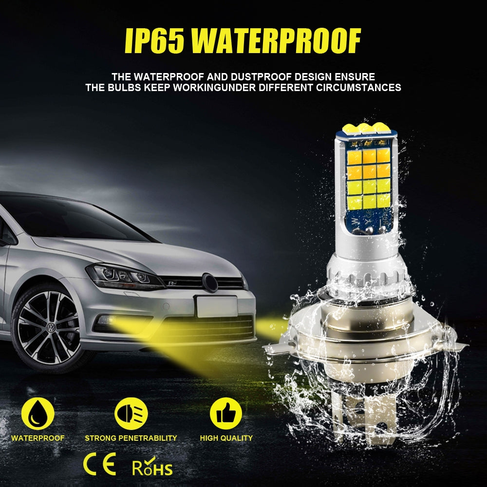 1 Pair Aluminum Car V6 High-brightness Dual-color Fog Lamp Car Light H4 - Premium Car LED Lights from Rapidvehicles - Just $32.62! Shop now at Rapidvehicles