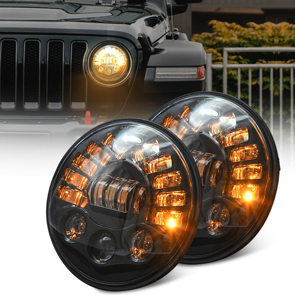 Led DRL Halo Headlight Aluminum 7-inch Matrix Gradient Color For - Premium Car LED Lights from Rapidvehicles - Just $68.99! Shop now at Rapidvehicles