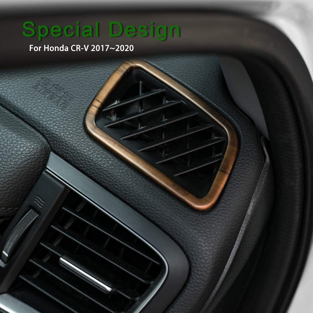 2pcs Peach Wood Grain Air  Vent  Trims Wind Outlet Decoration Dashboard Stickers For Honda Cr-v 2017 2018 2019 2020 Original wood grain_CRV&Haoying instrument panel small tuyere frame 2-piece set - Premium Other Exterior Parts from Rapidvehicles - Just $20.04! Shop now at Rapidvehicles