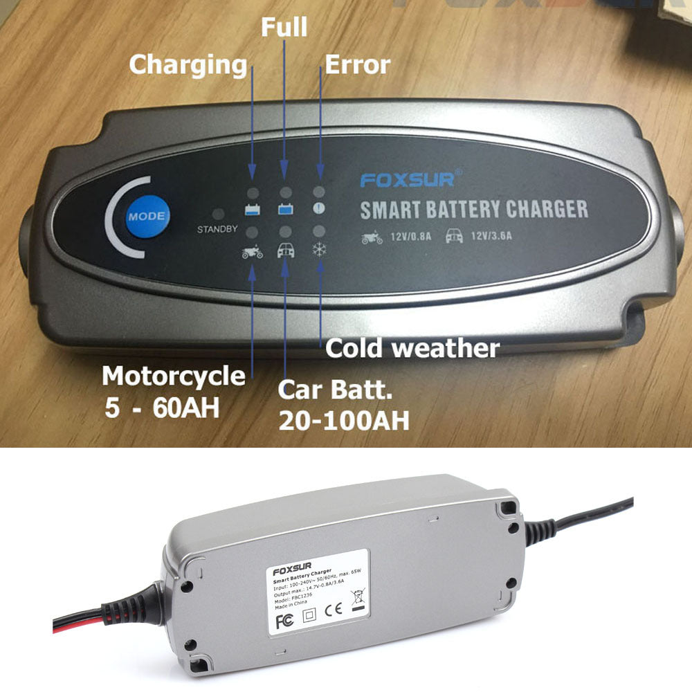 12V 3.6A Or 12V/0.8A Car Motorcycle Battery Charger Ac Input 100-240v Eu Uk Us Plug U.S. Plug - Premium Motorcycle Accessories from Rapidvehicles - Just $50.99! Shop now at Rapidvehicles