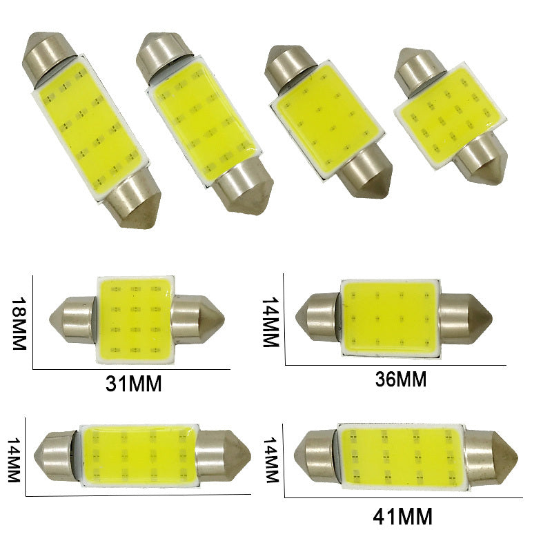 Car  Led  Reading  Light Double-pointed Cob Roof Light License Plate Light Carriage Light 31mm/36mm/39mm/41mm White light_41mm - Premium Car LED Lights from Rapidvehicles - Just $9.30! Shop now at Rapidvehicles