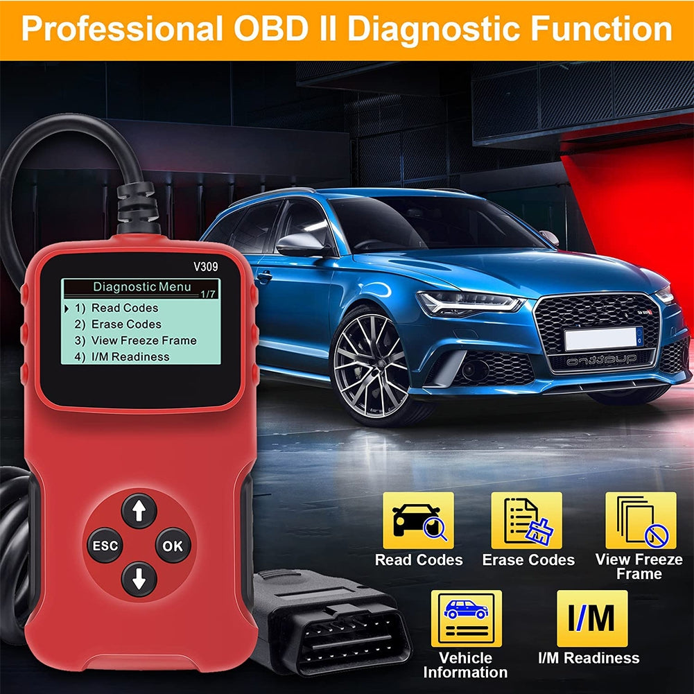 V309 Car  Fault  Detector Elm327 Obd2 Car Diagnostic Tool Code Reading Card Red black - Premium OBD & Diagnostic Tools from Rapidvehicles - Just $35.99! Shop now at Rapidvehicles