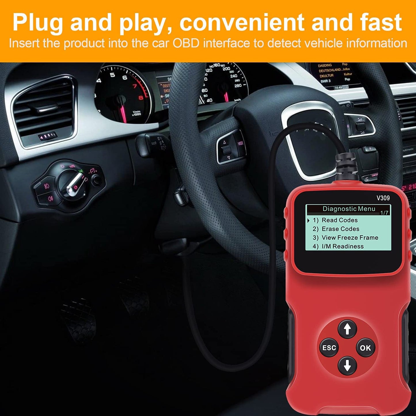 V309 Car  Fault  Detector Elm327 Obd2 Car Diagnostic Tool Code - Premium OBD & Diagnostic Tools from Rapidvehicles - Just $46.99! Shop now at Rapidvehicles