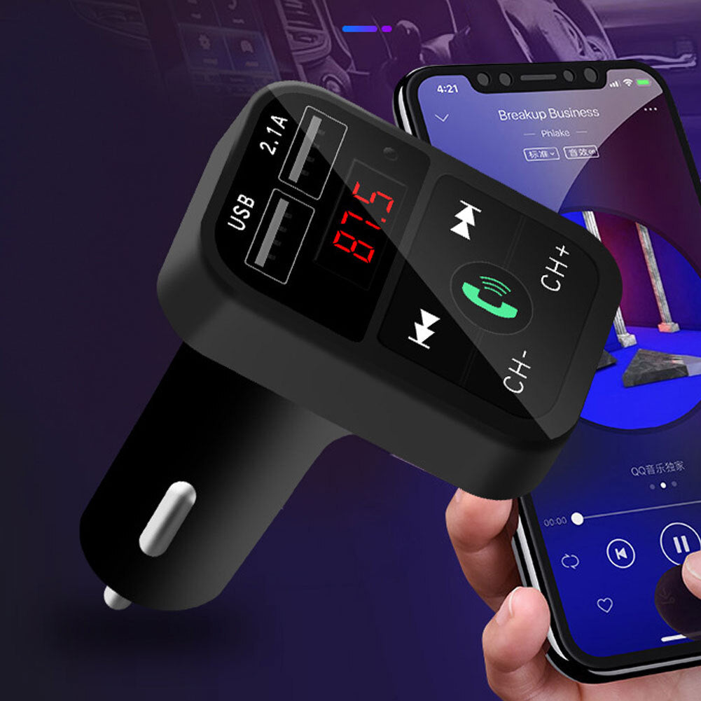 Car  Integrated  Mp3  Player Card Car B2 Bluetooth-compatible Hands-free Fm Transmitter Black - Premium Car Chargers from Rapidvehicles - Just $18.99! Shop now at Rapidvehicles