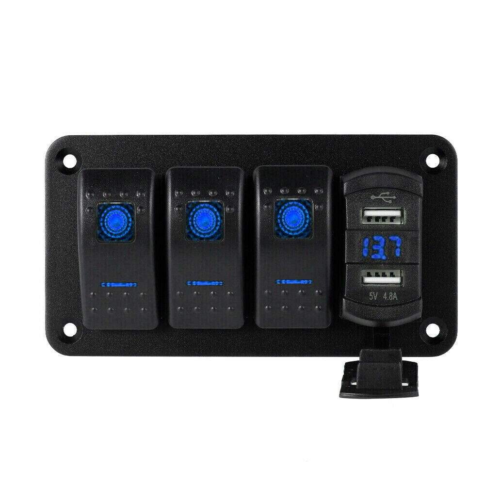 Rocker  Switch  Panel Dual Usb+ Voltage Digital Display Panel Car - Premium Other Car Electronics from Rapidvehicles - Just $45.89! Shop now at Rapidvehicles