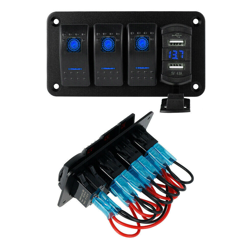 Rocker  Switch  Panel Dual Usb+ Voltage Digital Display Panel Car - Premium Other Car Electronics from Rapidvehicles - Just $45.89! Shop now at Rapidvehicles