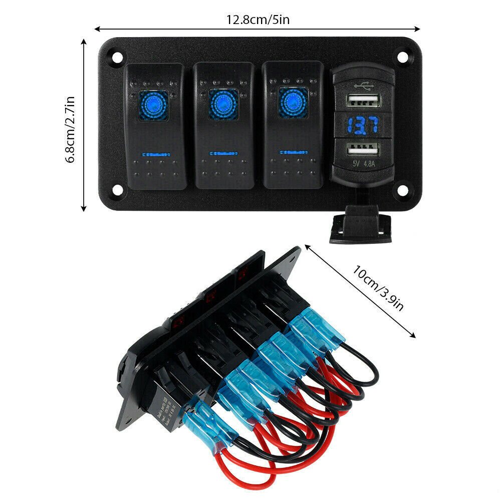 Rocker  Switch  Panel Dual Usb+ Voltage Digital Display Panel Car - Premium Other Car Electronics from Rapidvehicles - Just $45.89! Shop now at Rapidvehicles