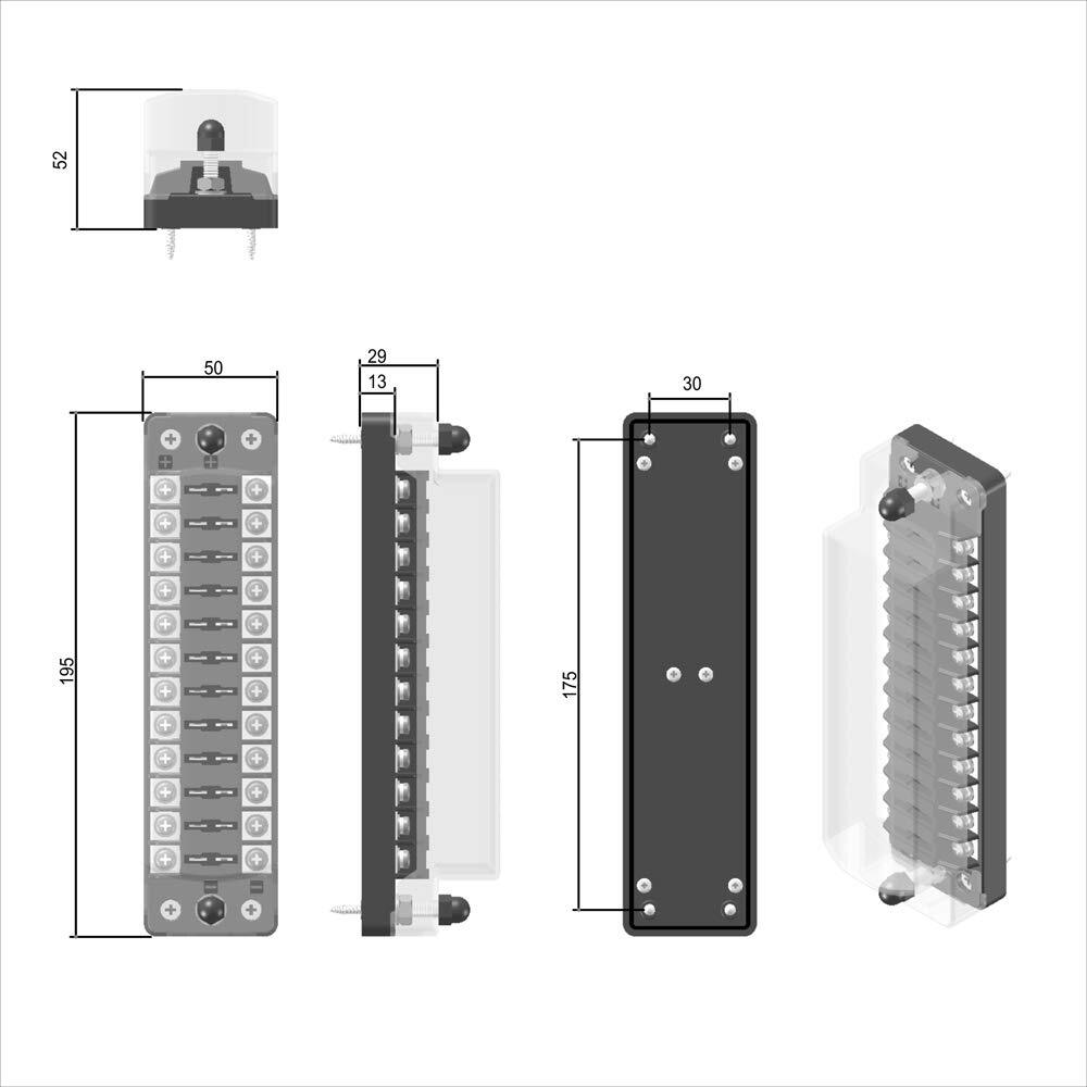 Universal Car Modified Fuse Box Fuse Holder 12-way Positive Negative Fuse Box 12-32v Fuse Block For Vehicle Car Boat Marine Auto black - Premium Car Organizers from Rapidvehicles - Just $35.40! Shop now at Rapidvehicles