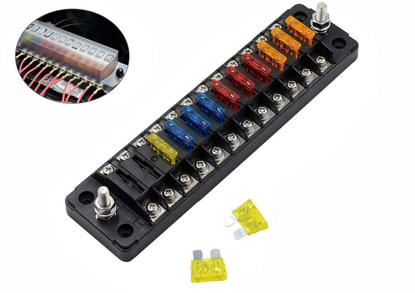 Universal Car Modified Fuse Box Fuse Holder 12-way Positive Negative Fuse Box 12-32v Fuse Block For Vehicle Car Boat Marine Auto black - Premium Car Organizers from Rapidvehicles - Just $35.40! Shop now at Rapidvehicles