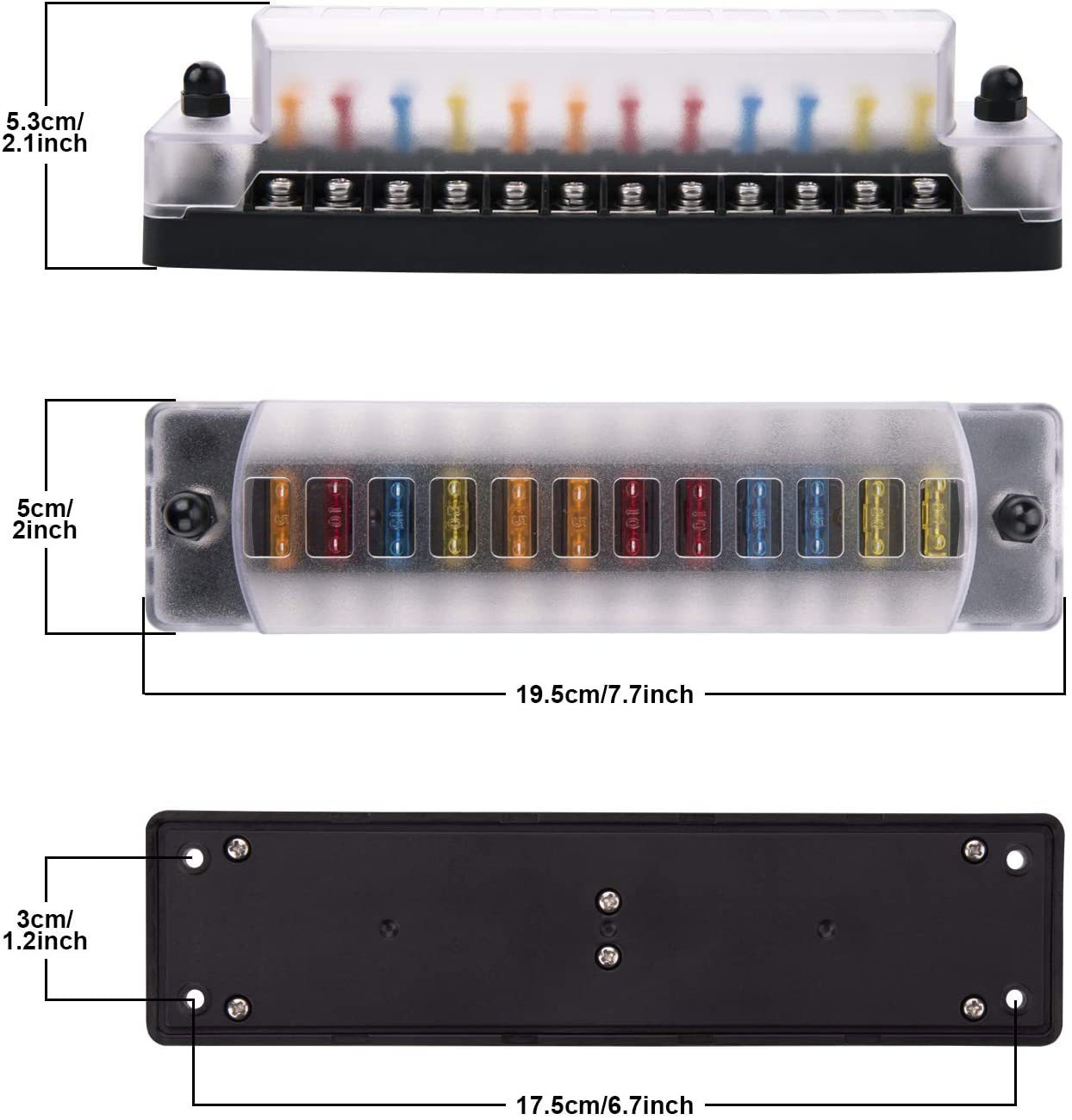 Universal Car Modified Fuse Box Fuse Holder 12-way Positive Negative Fuse Box 12-32v Fuse Block For Vehicle Car Boat Marine Auto black - Premium Car Organizers from Rapidvehicles - Just $35.40! Shop now at Rapidvehicles