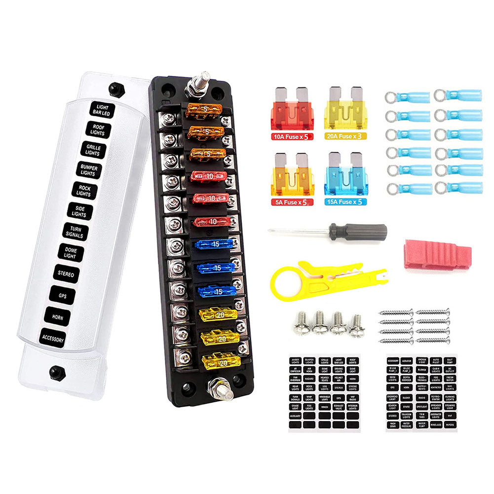 Universal Car Modified Fuse Box Fuse Holder 12-way Positive Negative Fuse Box 12-32v Fuse Block For Vehicle Car Boat Marine Auto black - Premium Car Organizers from Rapidvehicles - Just $35.40! Shop now at Rapidvehicles