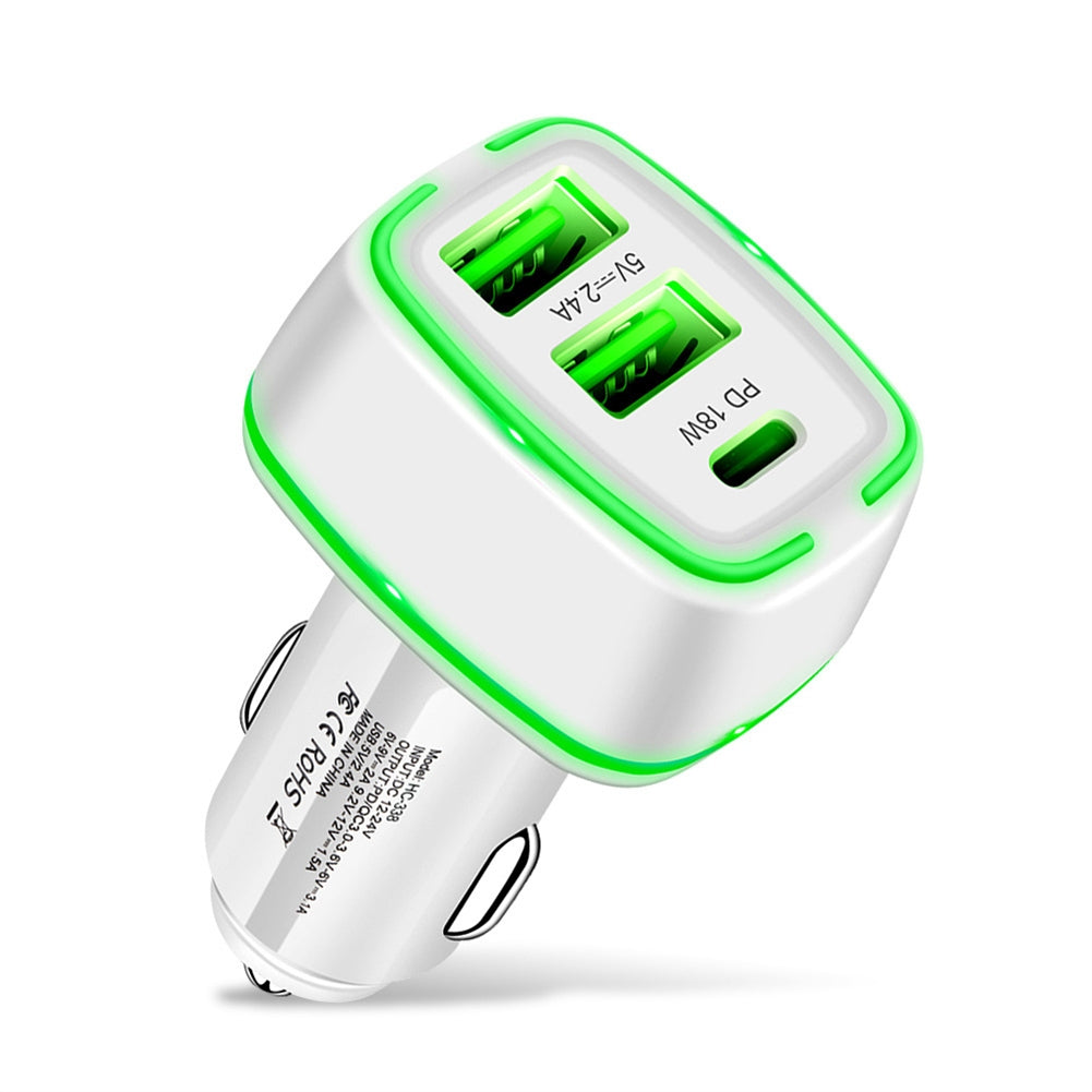 Car Qc3.0+pd 18w Fast Charging Car Charger 3 In 1 Type-c Cigarette Lighter Overcharge Overheating Car Charger Wide Applications White - Premium Car Chargers from Rapidvehicles - Just $15.99! Shop now at Rapidvehicles