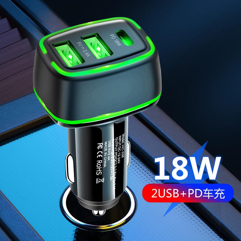 Car Qc3.0+pd 18w Fast Charging Car Charger 3 In 1 Type-c Cigarette Lighter Overcharge Overheating Car Charger Wide Applications White - Premium Car Chargers from Rapidvehicles - Just $15.99! Shop now at Rapidvehicles