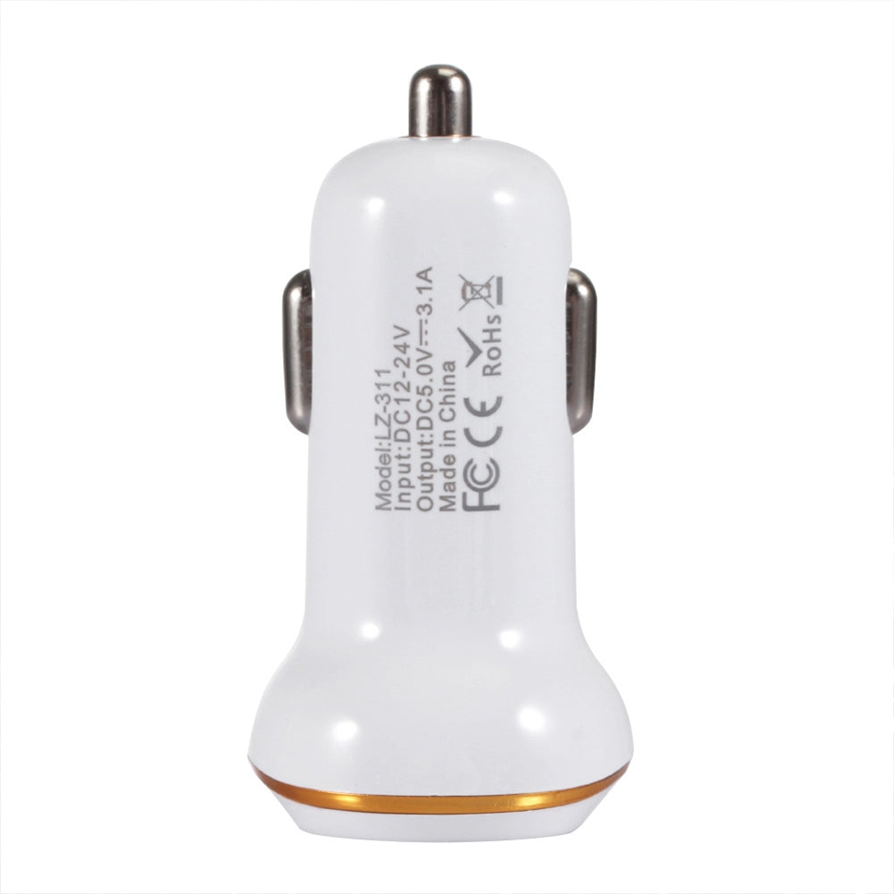 Car 3.1a Dual Usb Car Charger Led Portable Dc 12-24v Car Charger Universal Application Usb Car Charger For Mobile Phones White - Premium Car Chargers from Rapidvehicles - Just $11.99! Shop now at Rapidvehicles