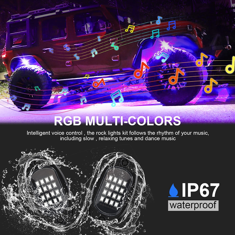 High Brightness Multifunction Car  Led  Rock  Lights Kit - Premium Car LED Lights from Rapidvehicles - Just $69.99! Shop now at Rapidvehicles