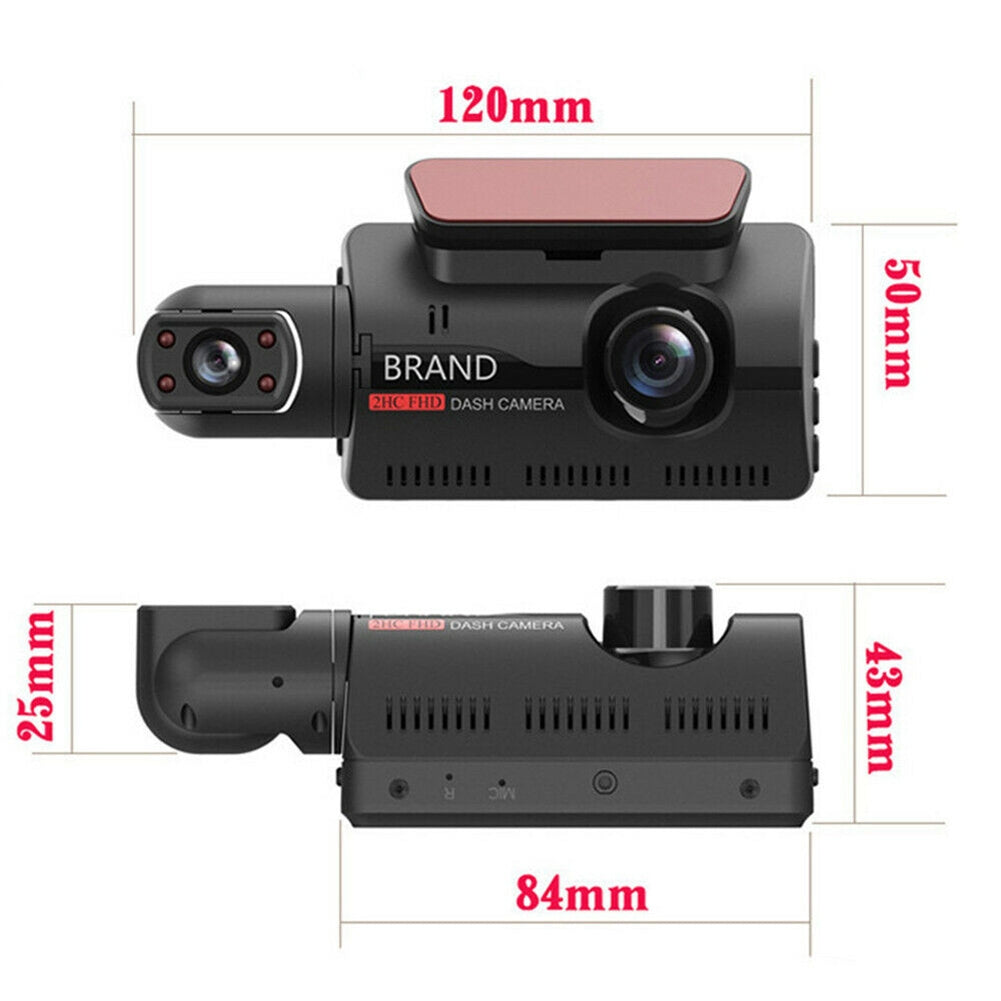 US Car Dual-lens Dvr Driving  Recorder Dash Cam Video Recorder Night Vision G Sensor 1080p Front Built-in Camera Car Electronics black - Premium Automotive from Rapidvehicles - Just $57.99! Shop now at Rapidvehicles