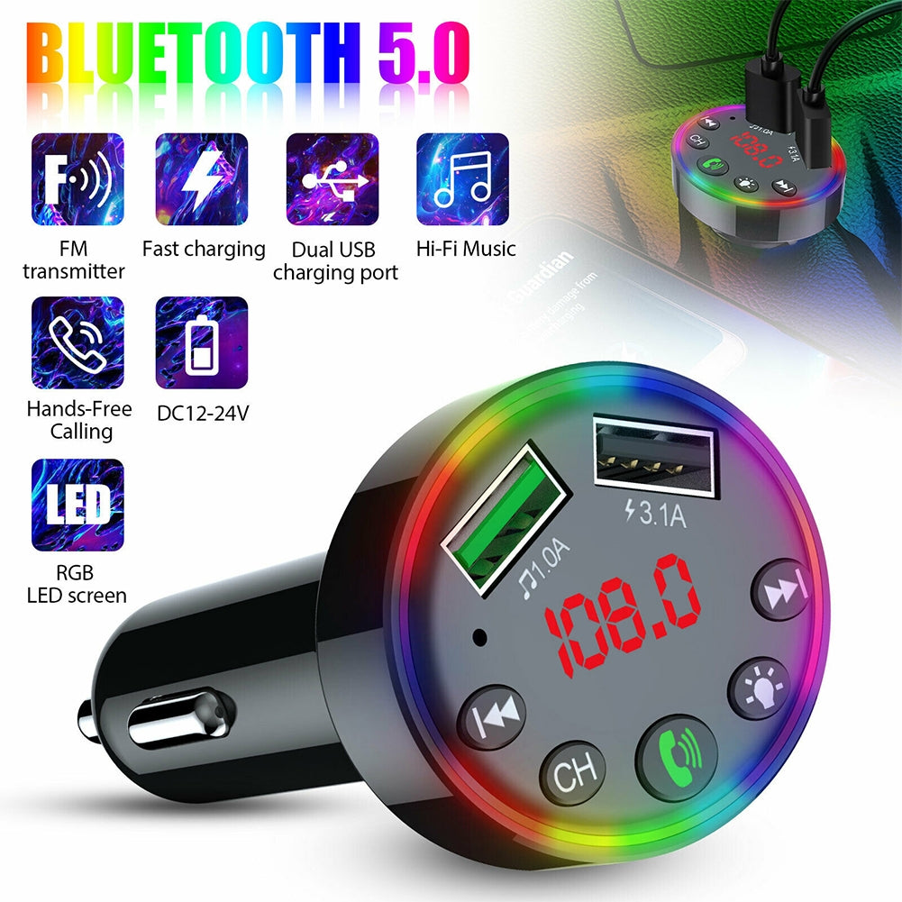 Multi-purpose LED Screen F9 Car  Bluetooth-compatible  5.0  Fm - Premium Car Chargers from Rapidvehicles - Just $18.89! Shop now at Rapidvehicles