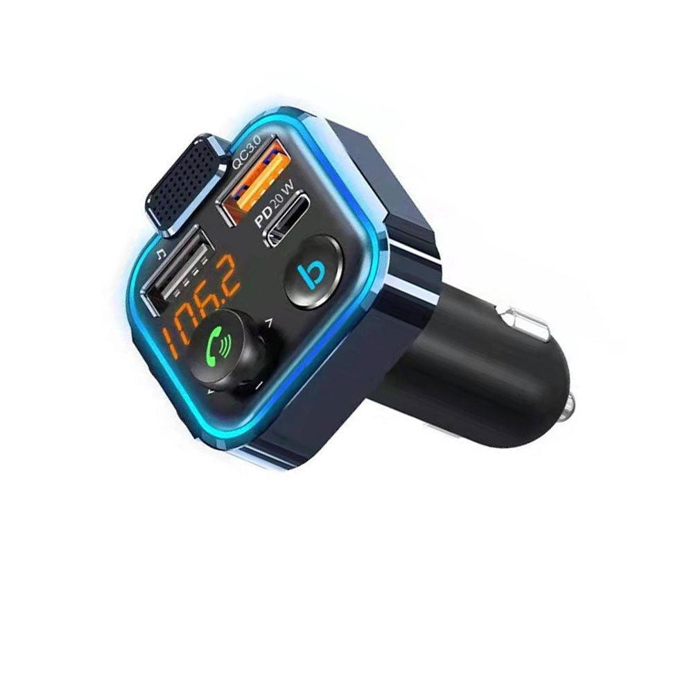 Car Bluetooth-compatible 5.0 Mp3 Player Fm Transmitter One Key Bass Large Microphone Usb Music Player Qc3.0 Dc12v-24v Quick Charger black - Premium Car Chargers from Rapidvehicles - Just $19.99! Shop now at Rapidvehicles