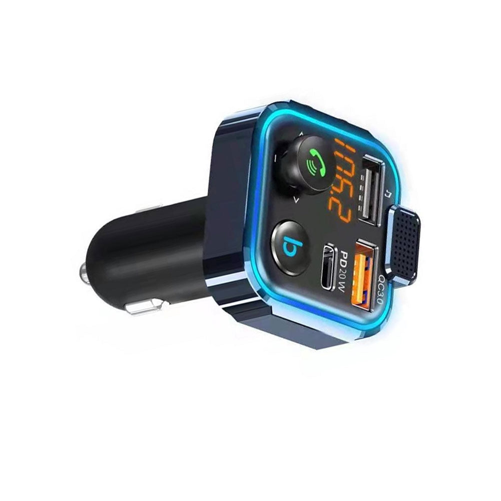 Car Bluetooth-compatible 5.0 Mp3 Player Fm Transmitter One Key Bass Large Microphone Usb Music Player Qc3.0 Dc12v-24v Quick Charger black - Premium Car Chargers from Rapidvehicles - Just $19.99! Shop now at Rapidvehicles