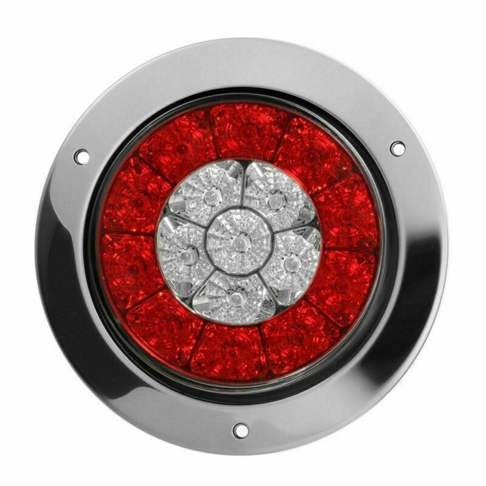 2pcs Round 16-led Truck Trailer Brake Stop Turn Signal Tail  Light Impact Resistant Low Power Consumption Long Lasting Light silver - Premium Car LED Lights from Rapidvehicles - Just $30.83! Shop now at Rapidvehicles