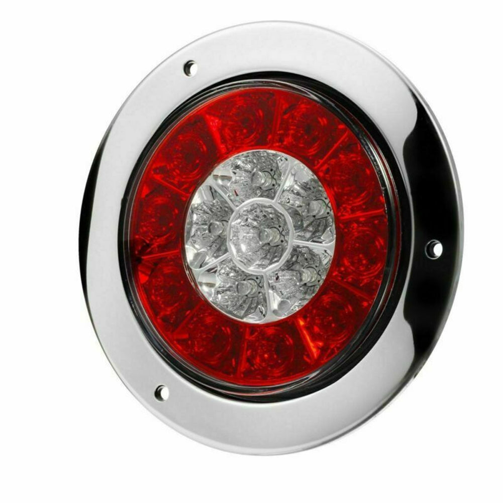 2pcs Round 16-led Truck Trailer Brake Stop Turn Signal Tail  Light Impact Resistant Low Power Consumption Long Lasting Light silver - Premium Car LED Lights from Rapidvehicles - Just $30.83! Shop now at Rapidvehicles