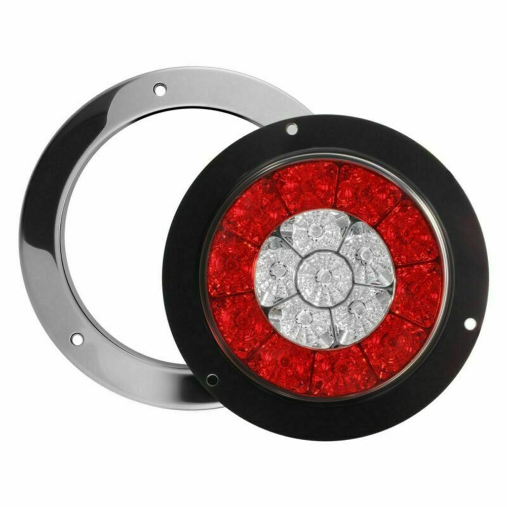 2pcs Round 16-led Truck Trailer Brake Stop Turn Signal Tail  Light Impact Resistant Low Power Consumption Long Lasting Light silver - Premium Car LED Lights from Rapidvehicles - Just $30.83! Shop now at Rapidvehicles