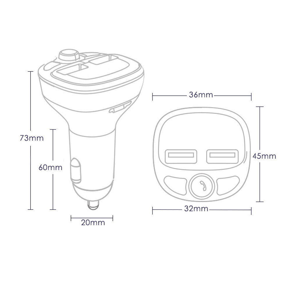 Car Mp3 Bluetooth-compatible Fast  Charger Dual Usb Car Cigarette - Premium Car Chargers from Rapidvehicles - Just $28.99! Shop now at Rapidvehicles