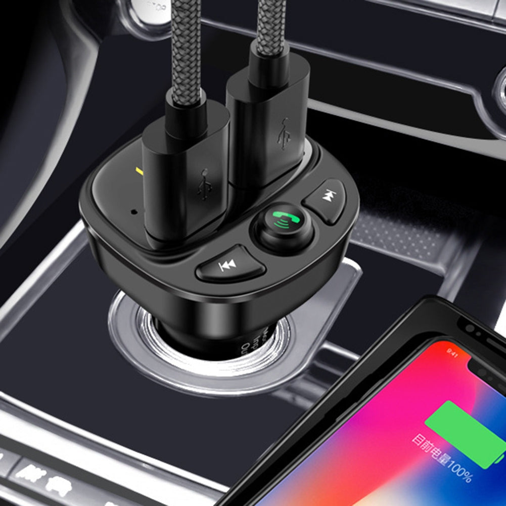 Car Mp3 Bluetooth-compatible Fast  Charger Dual Usb Car Cigarette Lighter Qc3.0 Supports Hands-free Calling Fm Transmitter Mp3 Player black_Compatible for Hyundai HY87Q-fast charging - Premium Car Chargers from Rapidvehicles - Just $21.99! Shop now at Rapidvehicles