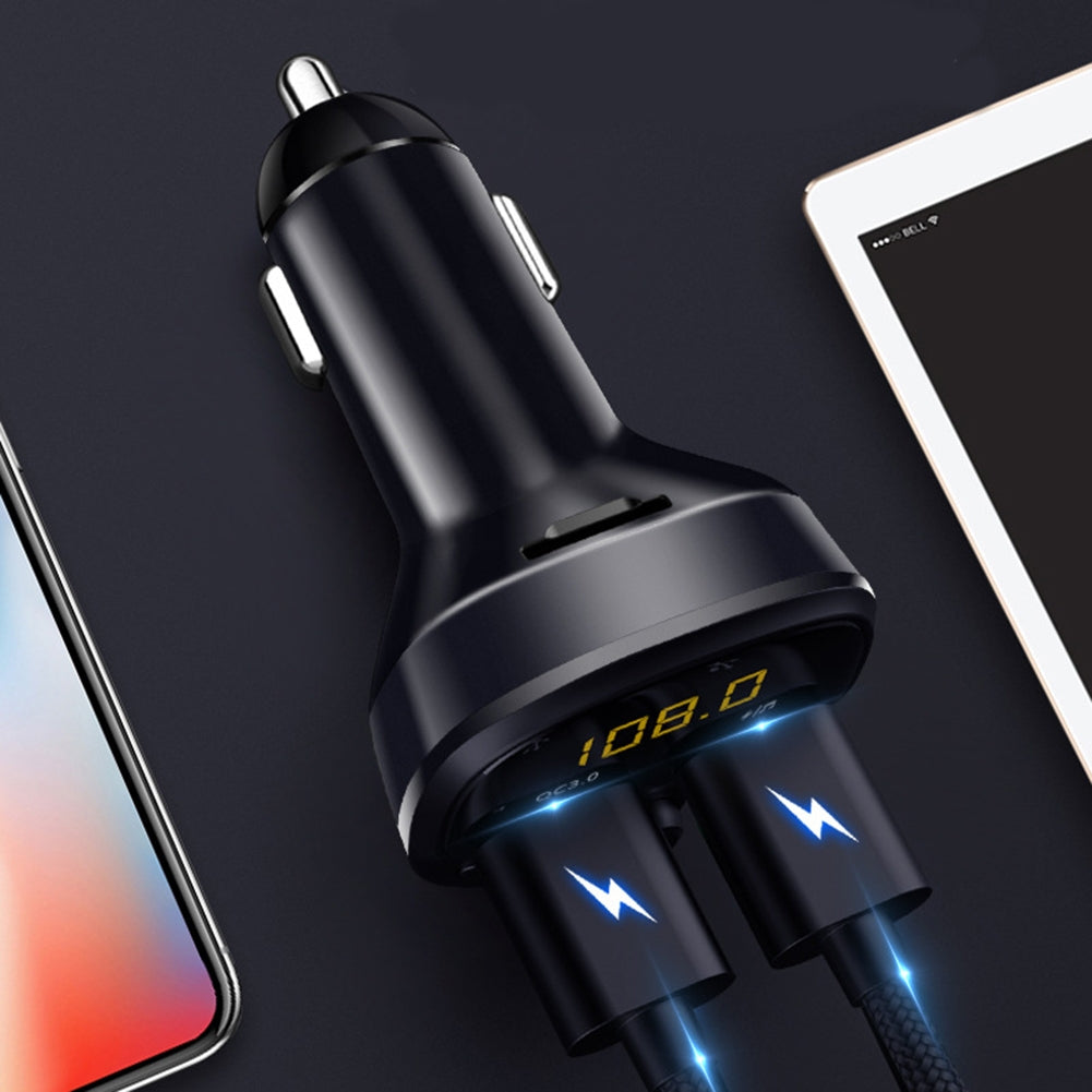 Car Mp3 Bluetooth-compatible Fast  Charger Dual Usb Car Cigarette Lighter Qc3.0 Supports Hands-free Calling Fm Transmitter Mp3 Player black_Compatible for Hyundai HY87Q-fast charging - Premium Car Chargers from Rapidvehicles - Just $21.99! Shop now at Rapidvehicles