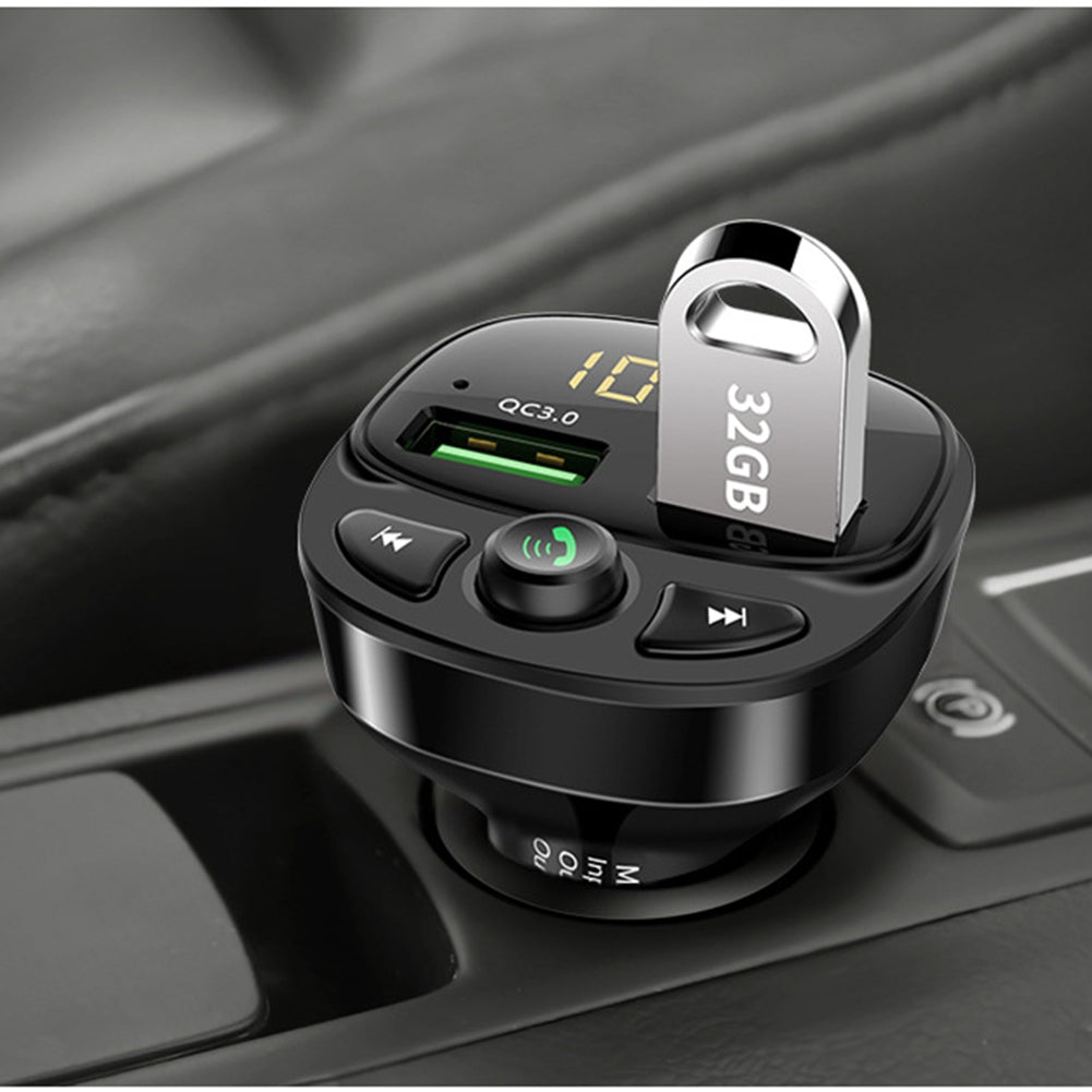 Car Mp3 Bluetooth-compatible Fast  Charger Dual Usb Car Cigarette Lighter Qc3.0 Supports Hands-free Calling Fm Transmitter Mp3 Player black_Compatible for Hyundai HY87Q-fast charging - Premium Car Chargers from Rapidvehicles - Just $21.99! Shop now at Rapidvehicles