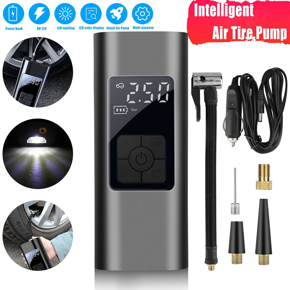 Portable 12v Car Digital Air  Tire  Pump With Multi-purpose Nozzle Led Display Auto Electric Built-in Radiator Inflator Compressor black - Premium Other Car Tools from Rapidvehicles - Just $47.37! Shop now at Rapidvehicles