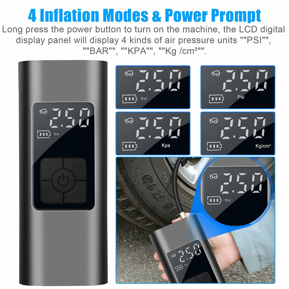 Portable 12v Car Digital Air  Tire  Pump With Multi-purpose Nozzle Led Display Auto Electric Built-in Radiator Inflator Compressor black - Premium Other Car Tools from Rapidvehicles - Just $47.37! Shop now at Rapidvehicles