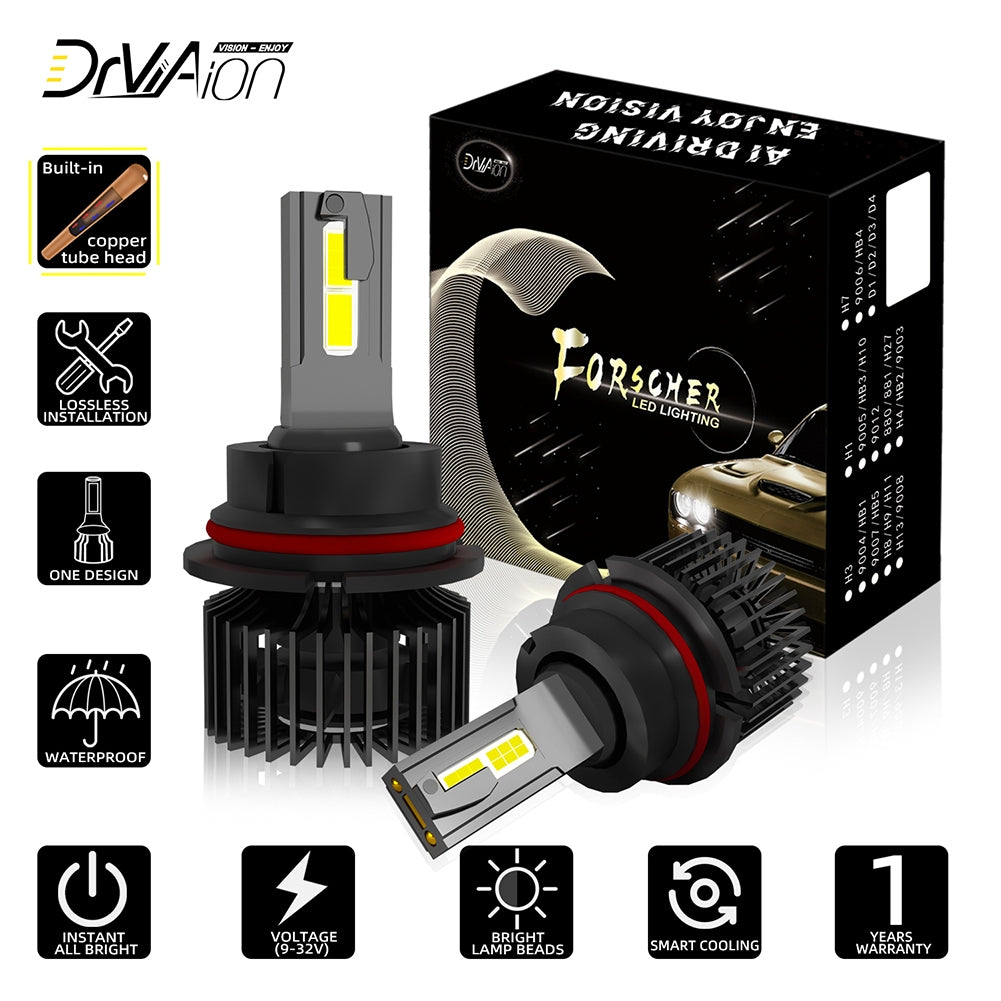 1 Pair Of Car  Led  Headlight Bulbs Ip68 Waterproof High-brightness High Power Good Heat Dissipation Quick Installation Car Led Lamp F4 H8/9/11 - Premium Car LED Lights from Rapidvehicles - Just $46.88! Shop now at Rapidvehicles