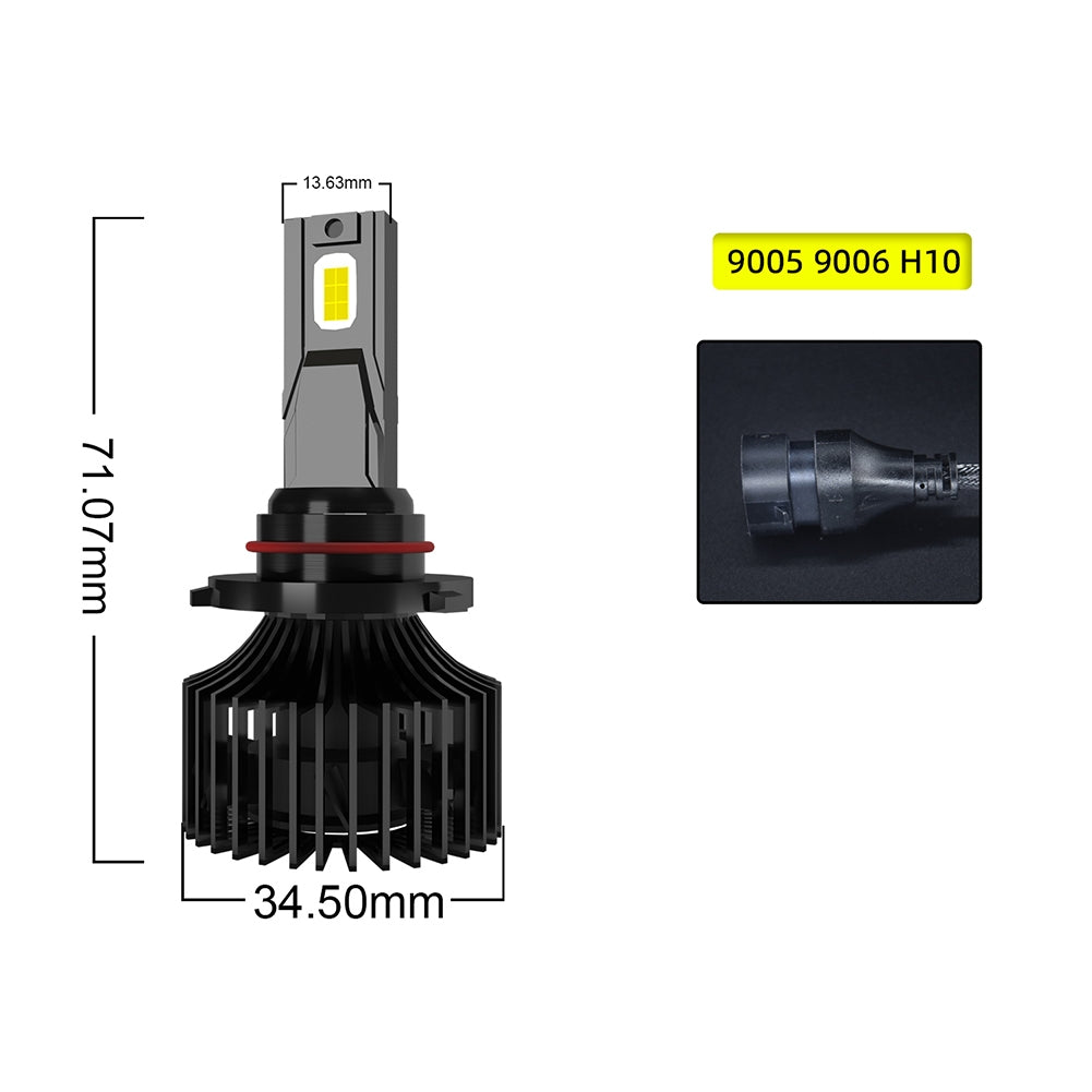 1 Pair Of Car  Led  Headlight Bulbs Ip68 Waterproof High-brightness High Power Good Heat Dissipation Quick Installation Car Led Lamp F4 H10 - Premium Car LED Lights from Rapidvehicles - Just $37.99! Shop now at Rapidvehicles