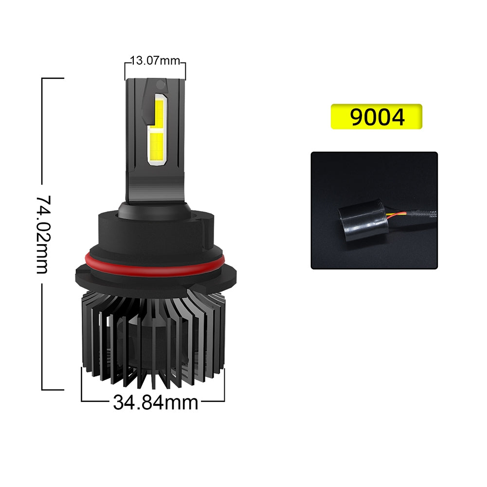 1 Pair Of Car  Led  Headlight Bulbs Ip68 Waterproof High-brightness High Power Good Heat Dissipation Quick Installation Car Led Lamp F4 9004/HB1 - Premium Car LED Lights from Rapidvehicles - Just $54.39! Shop now at Rapidvehicles