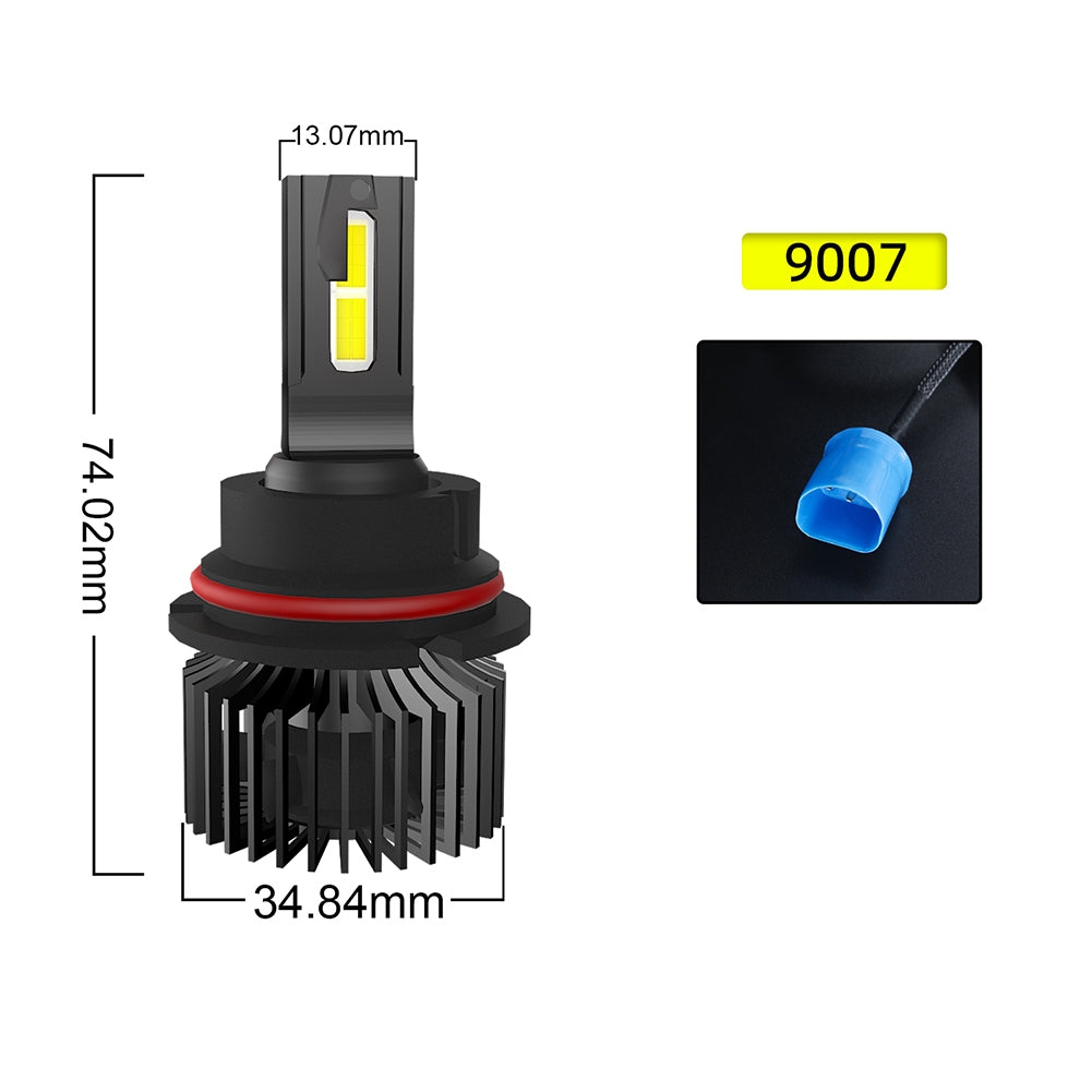 1 Pair Of Car  Led  Headlight Bulbs Ip68 Waterproof High-brightness High Power Good Heat Dissipation Quick Installation Car Led Lamp F4 9007/HB5 - Premium Car LED Lights from Rapidvehicles - Just $54.39! Shop now at Rapidvehicles