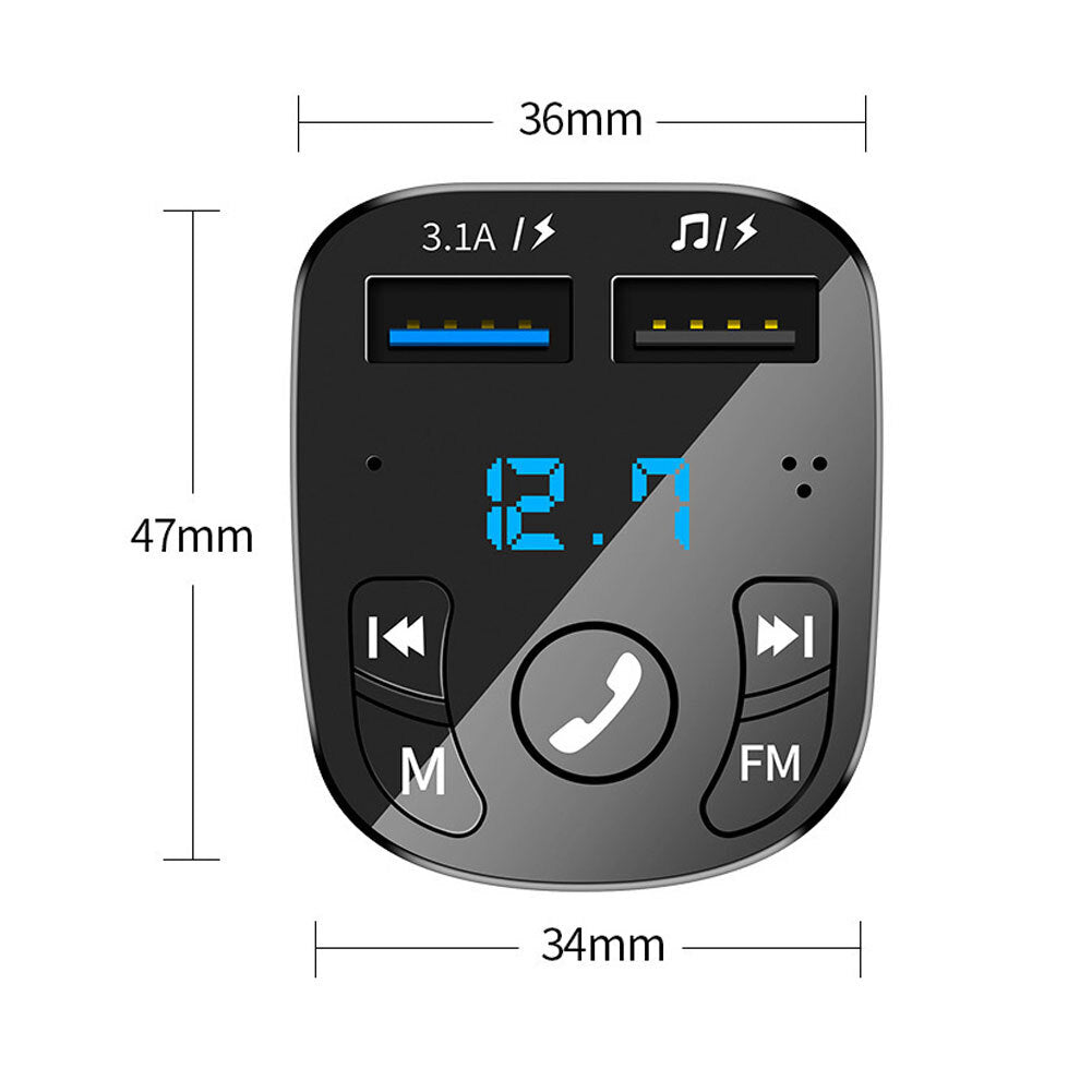 Car Multifunction Noise Reduction Car  Mp3  Player Fm Transmitter Wireless Bluetooth-compatible Receiver Dual Usb Car Fast Charger black - Premium Car Chargers from Rapidvehicles - Just $16.99! Shop now at Rapidvehicles